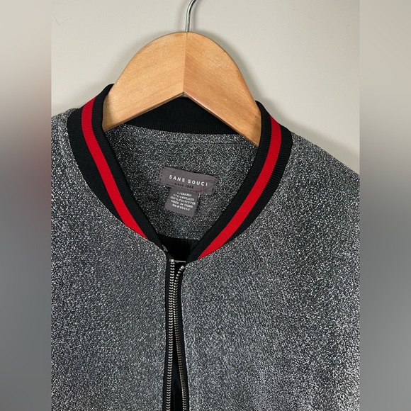 SansSouci Metallic Bomber Jacket- Silver size L EUC - Picture 7 of 7